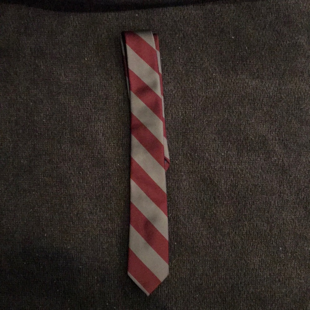 Burgundy striped tie